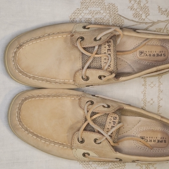 Sperry Top Siders Women's 7 leather adjustable laces GUC Boat‎ Shoes Preppy - Picture 3 of 10